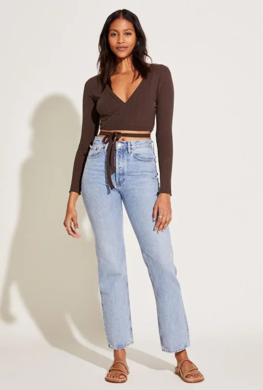 West Organic Rib Wrap Top - Chocolate Organic Rib sold by Vitamin A