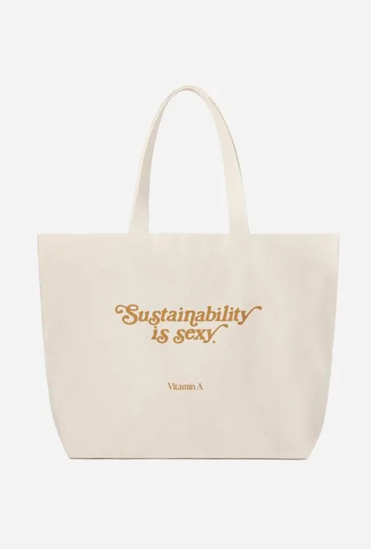 Oversized Organic Tote Bag - Sustainability Is Sexy sold by Vitamin A