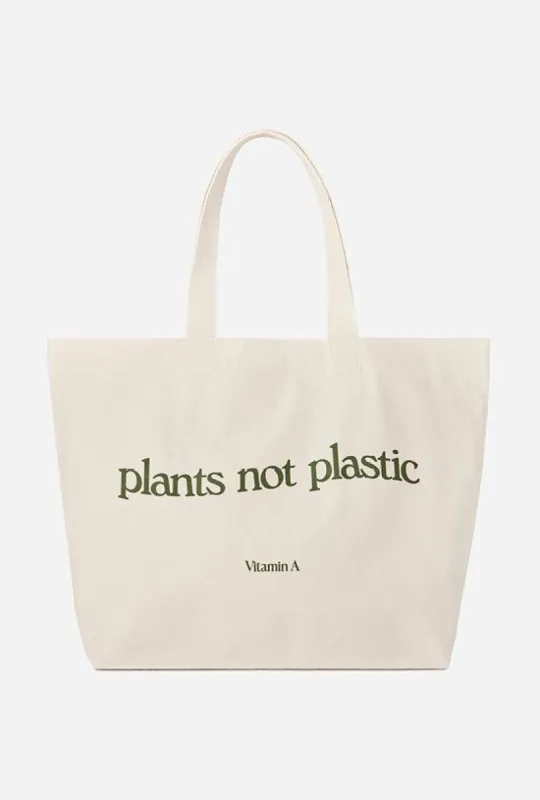 Oversized Organic Tote Bag- Plants Not Plastic sold by Vitamin A