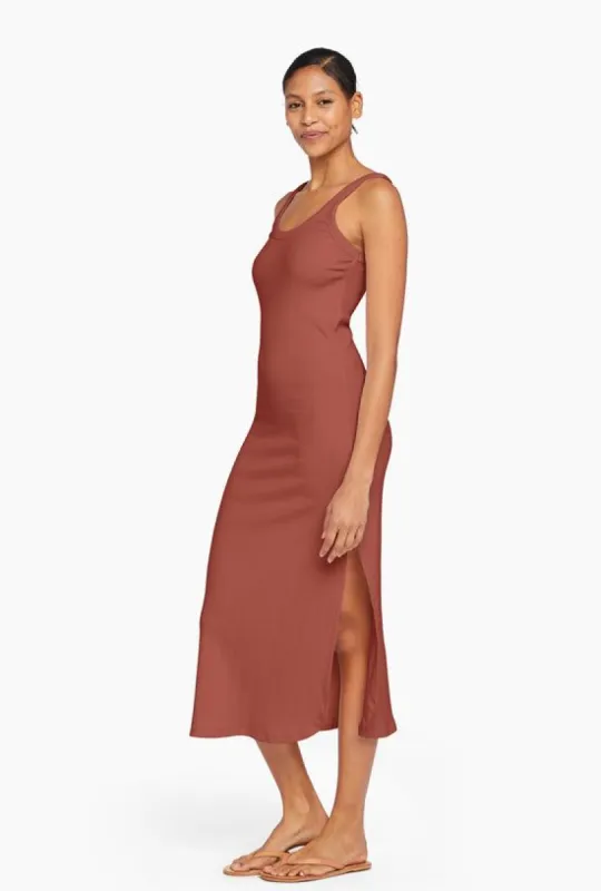 West Organic Rib Tank Dress - Copper Organic Rib sold by Vitamin A