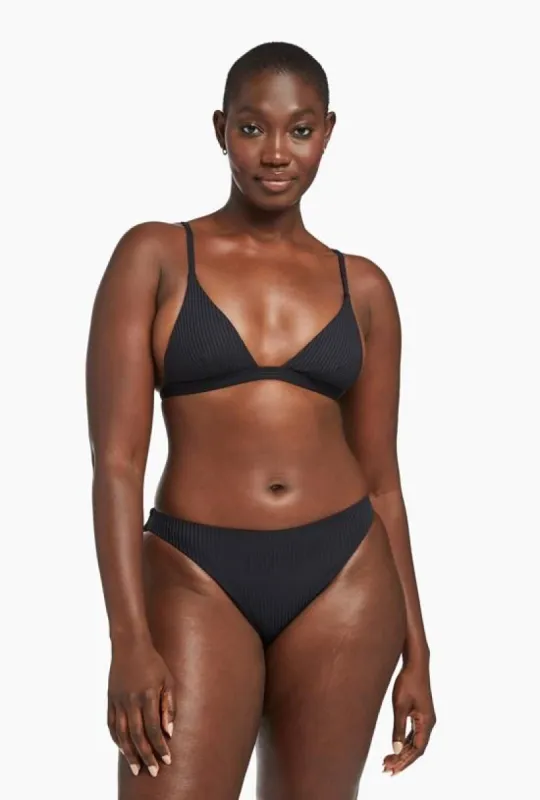 Moss Bralette Top - Black EcoRib sold by Vitamin A