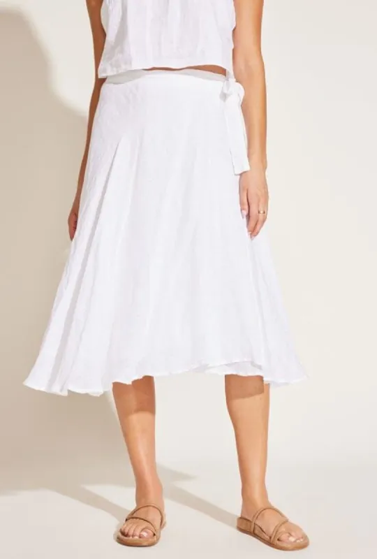 Lana Linen Wrap Skirt - EcoLinen Gauze White sold by Vitamin A