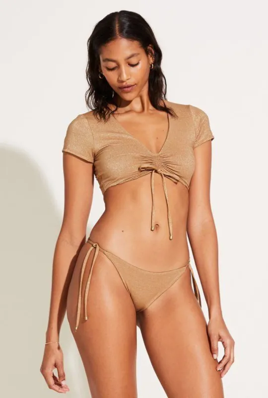 Elle Adjustable Tie Side Bottom - Golden Glow Metallic sold by Vitamin A