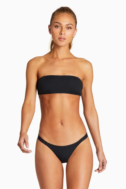 Mila Bandeau Top - Black EcoRib sold by Vitamin A