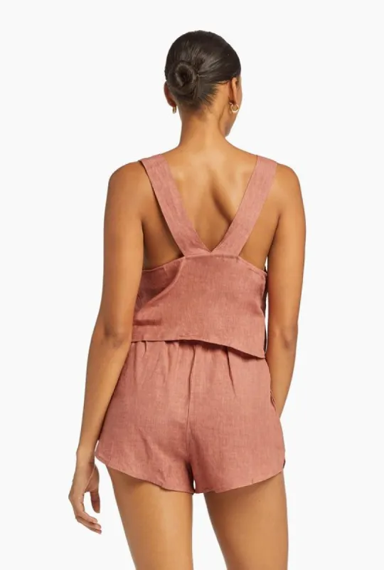 Tallows Linen Short - EcoLinen Terra Cotta sold by Vitamin A