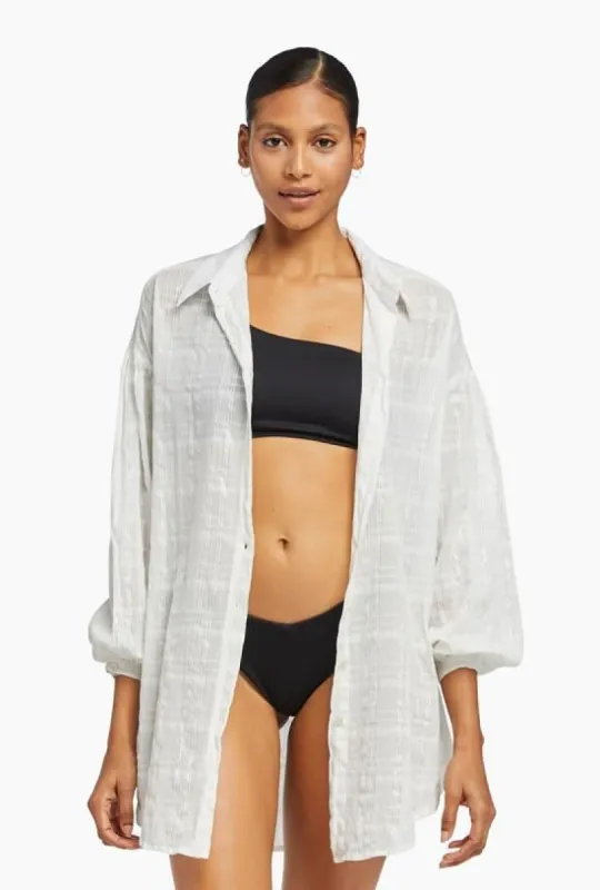 Sarita Shirt Dress - Organic Shimmer Cotton sold by Vitamin A