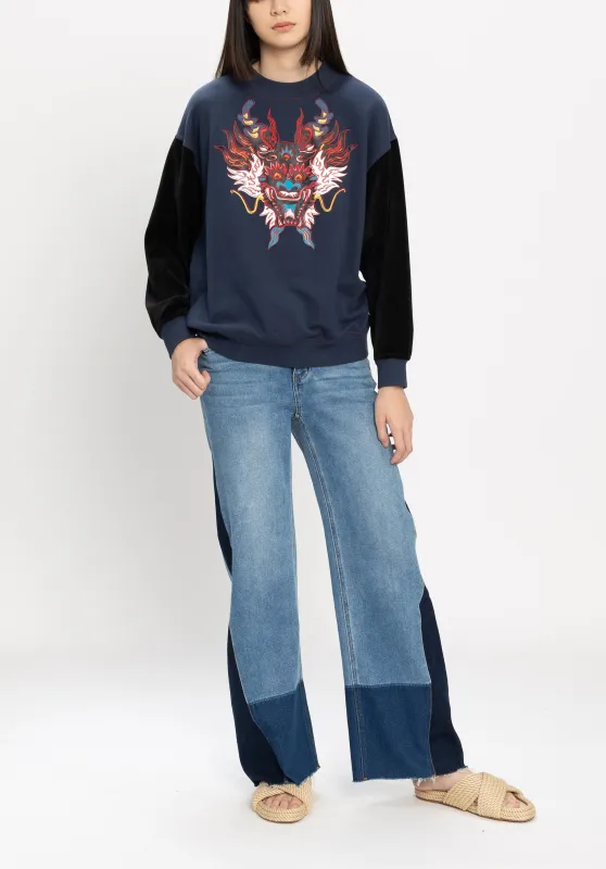 DRAGON PRINT & EMB ON FRENCH TERRY SWEATSHIRTS sold by Vivienne Tam