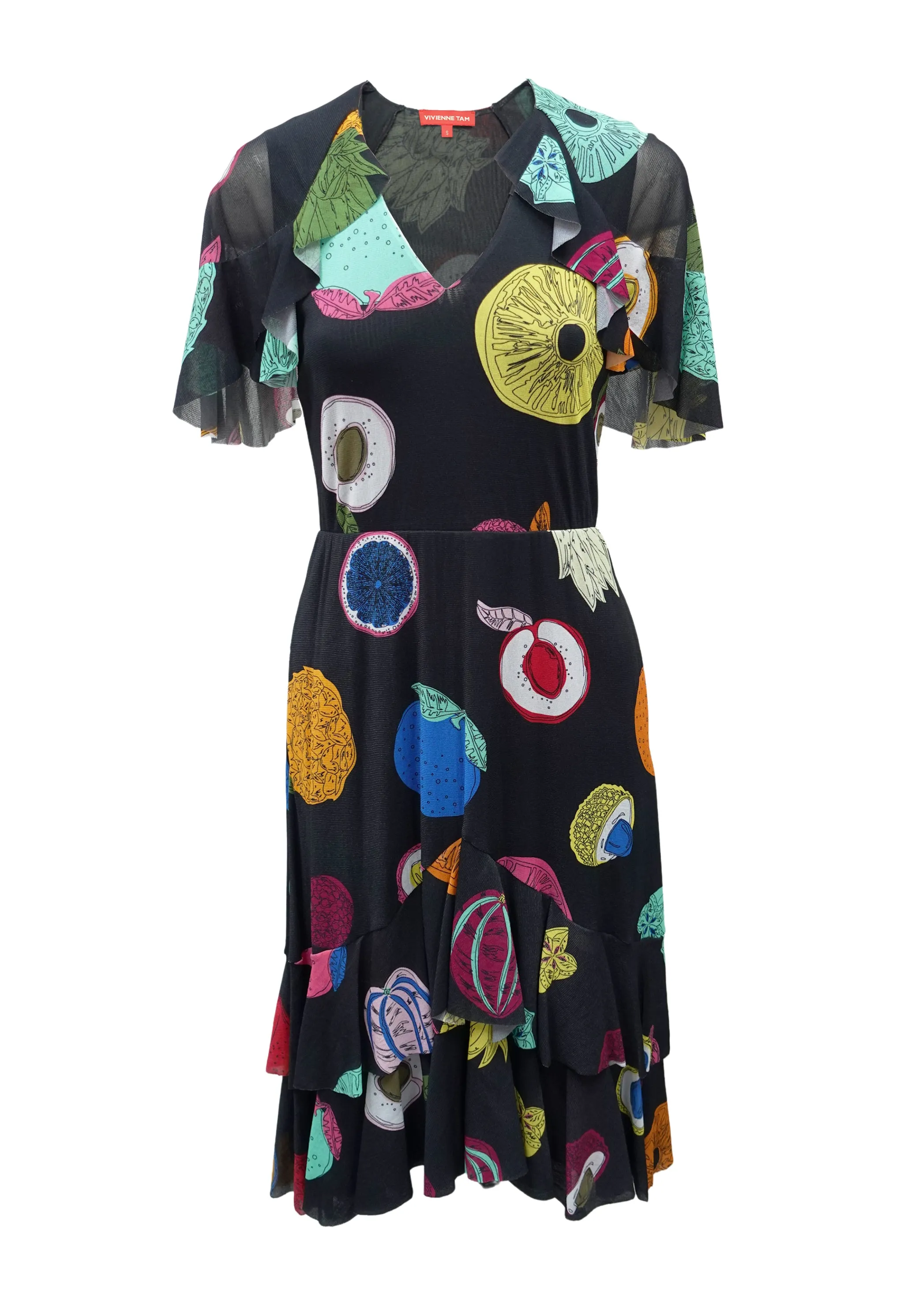 BIG FRUIT PRINT ON ST NETTING DRESS sold by Vivienne Tam product image thumbnail 4