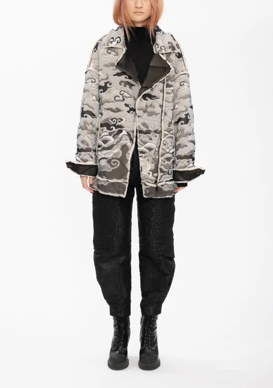 BLACK GREY EMPEROR DRAGON REVERSIBLE JACKET sold by Vivienne Tam