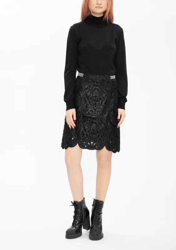 BLACK CORDUROY COATING SKIRT sold by Vivienne Tam
