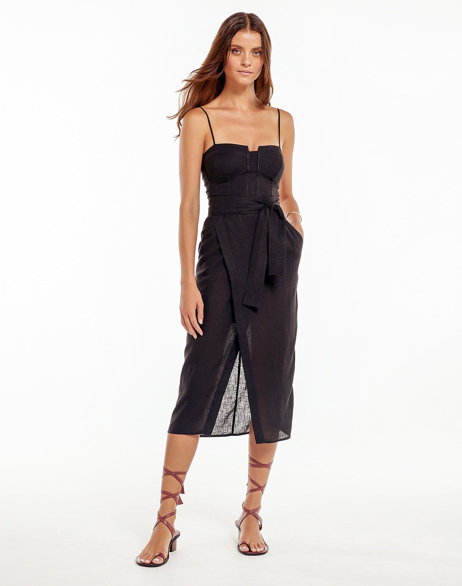 Yasmin Midi Dress - Black sold by Vix