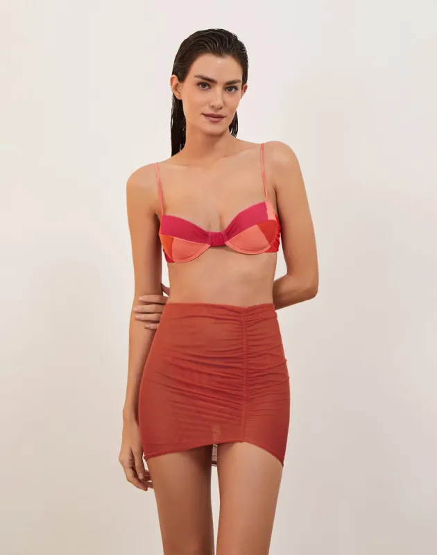 Lynn Mini Skirt (exchange only) - Grapefruit sold by Vix