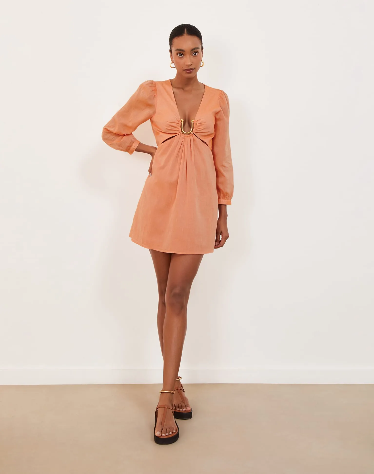 Amelia Detail Short Dress (exchange only) - Grapefruit sold by Vix