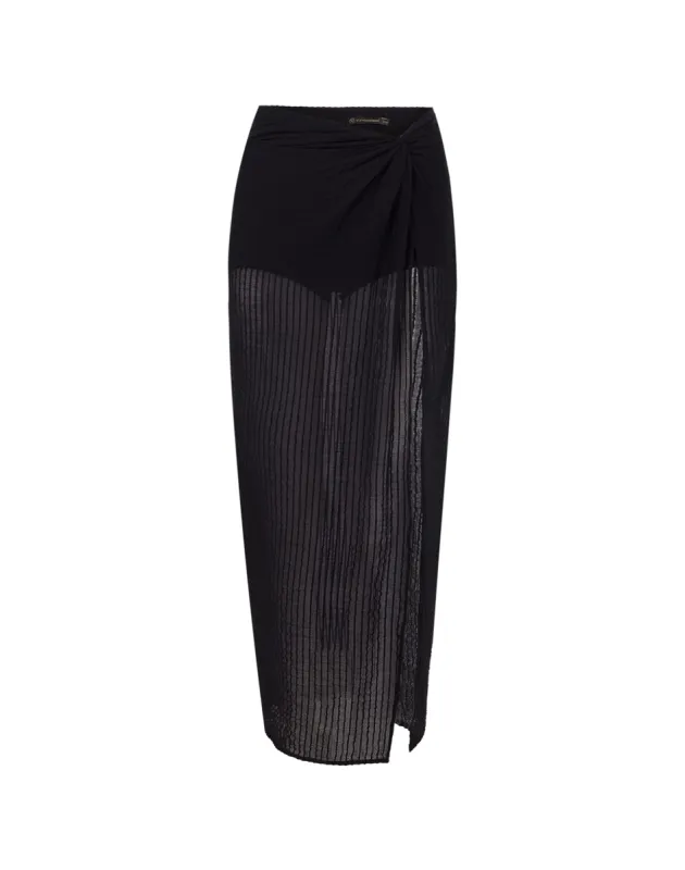 Eug Midi Skirt - Black sold by Vix