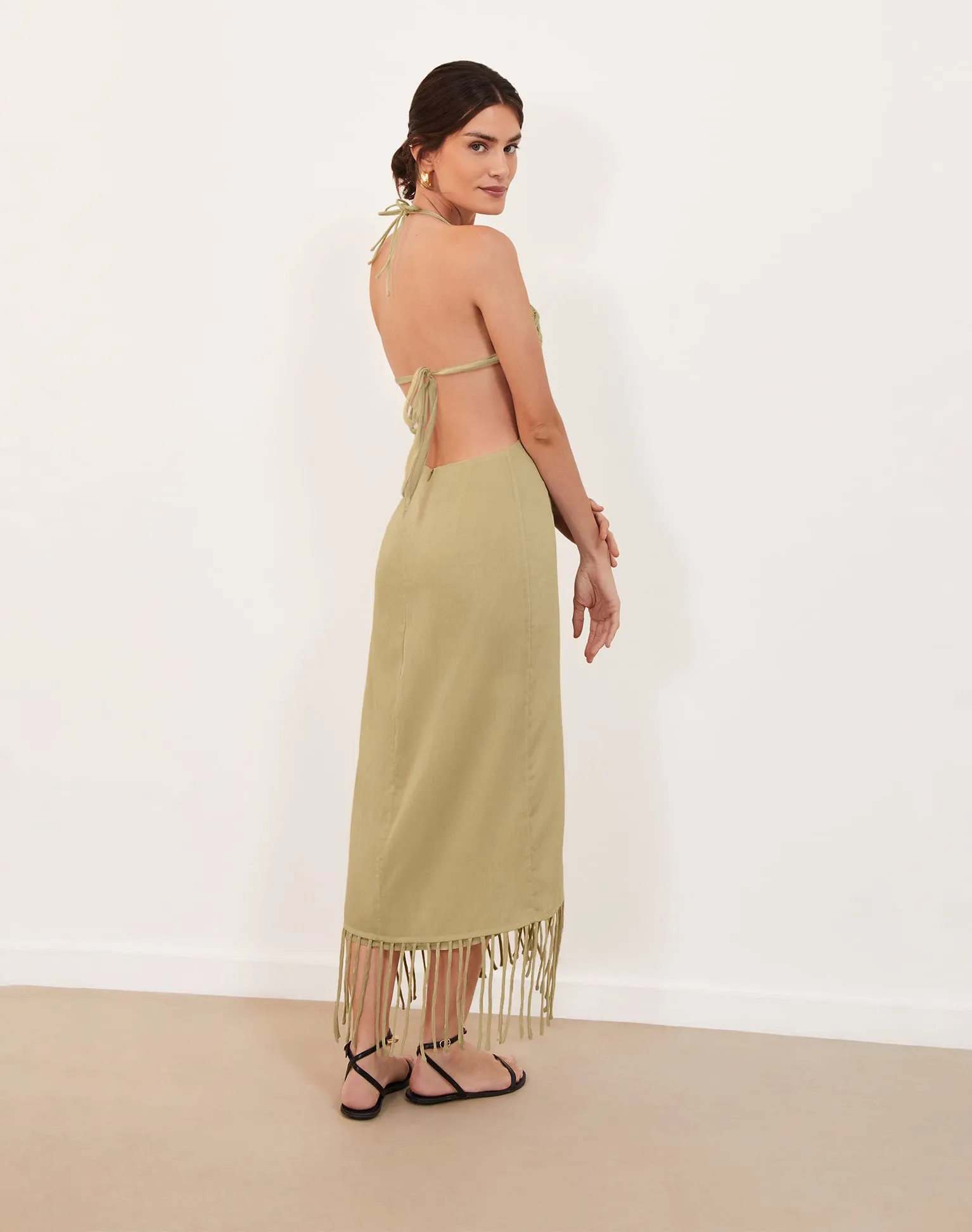 Amra Midi Dress (exchange only) - Olivine sold by Vix product image thumbnail 3