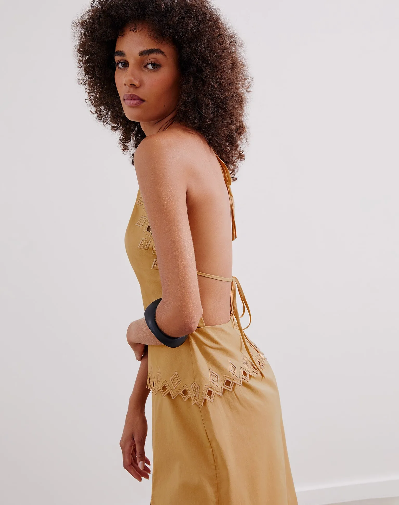 Tara Midi Dress (exchange only) - Walnut sold by Vix product image thumbnail 3