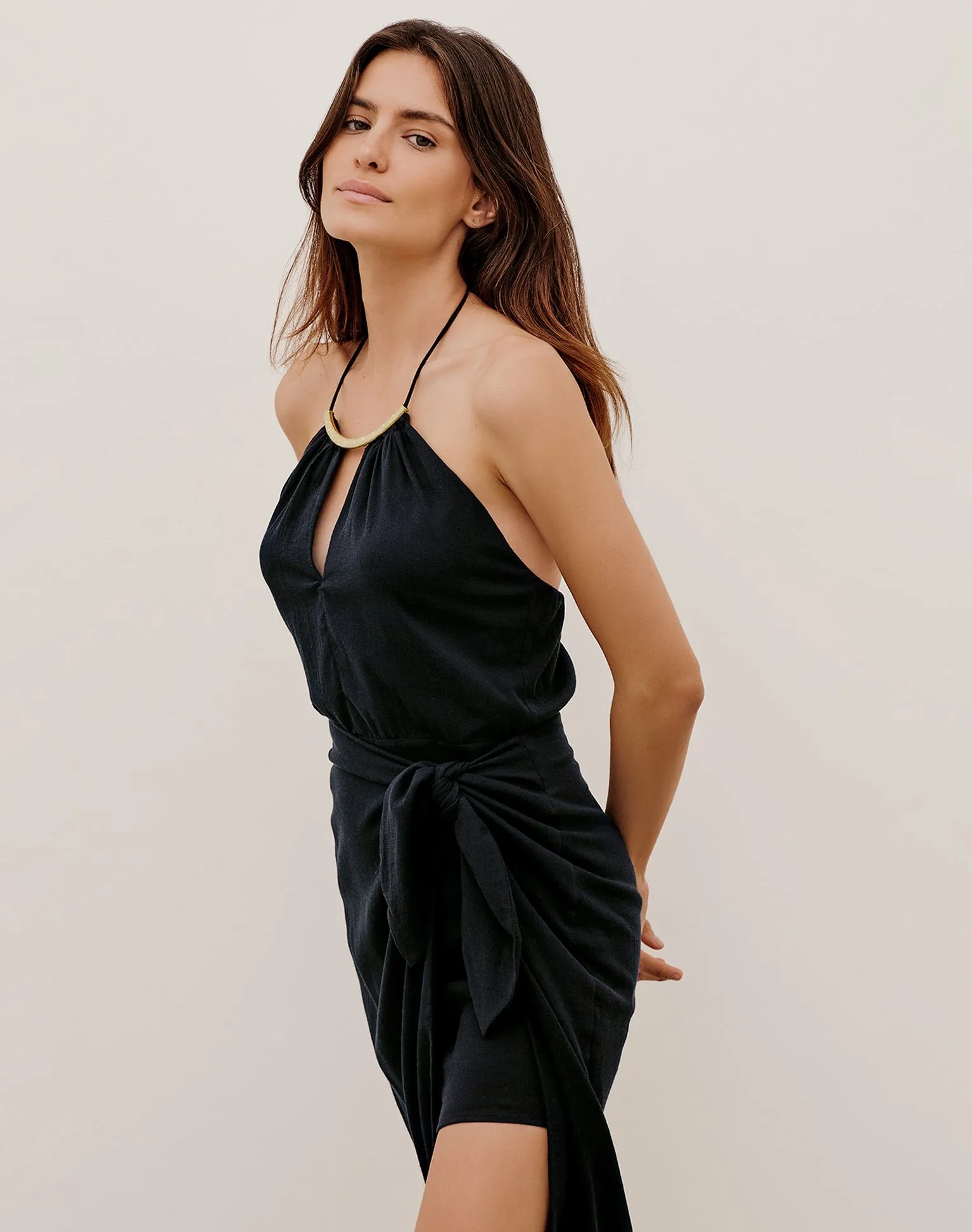 Luna Detail Midi Dress (exchange only) - Black sold by Vix product image thumbnail 3