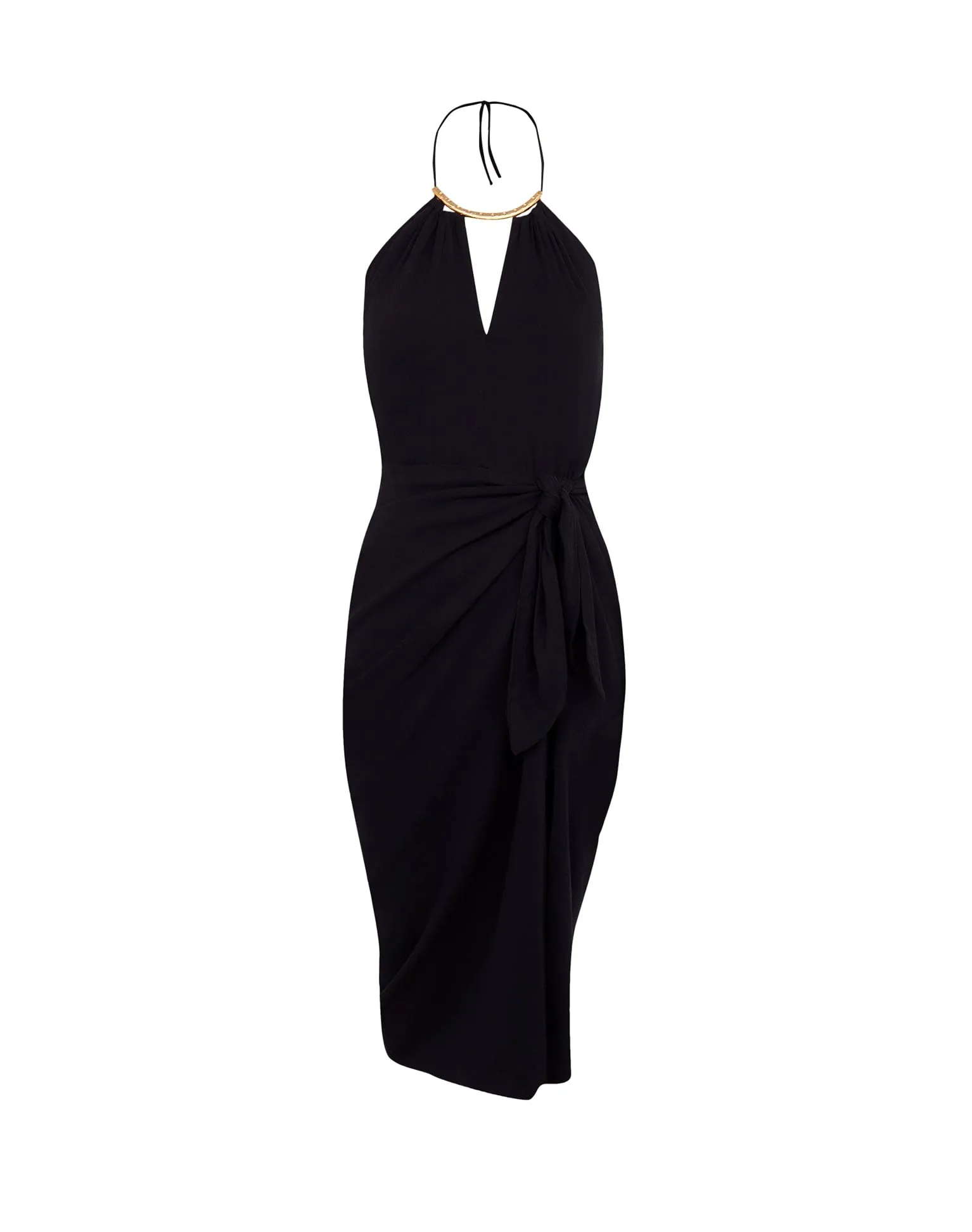 Luna Detail Midi Dress (exchange only) - Black sold by Vix product image thumbnail 4