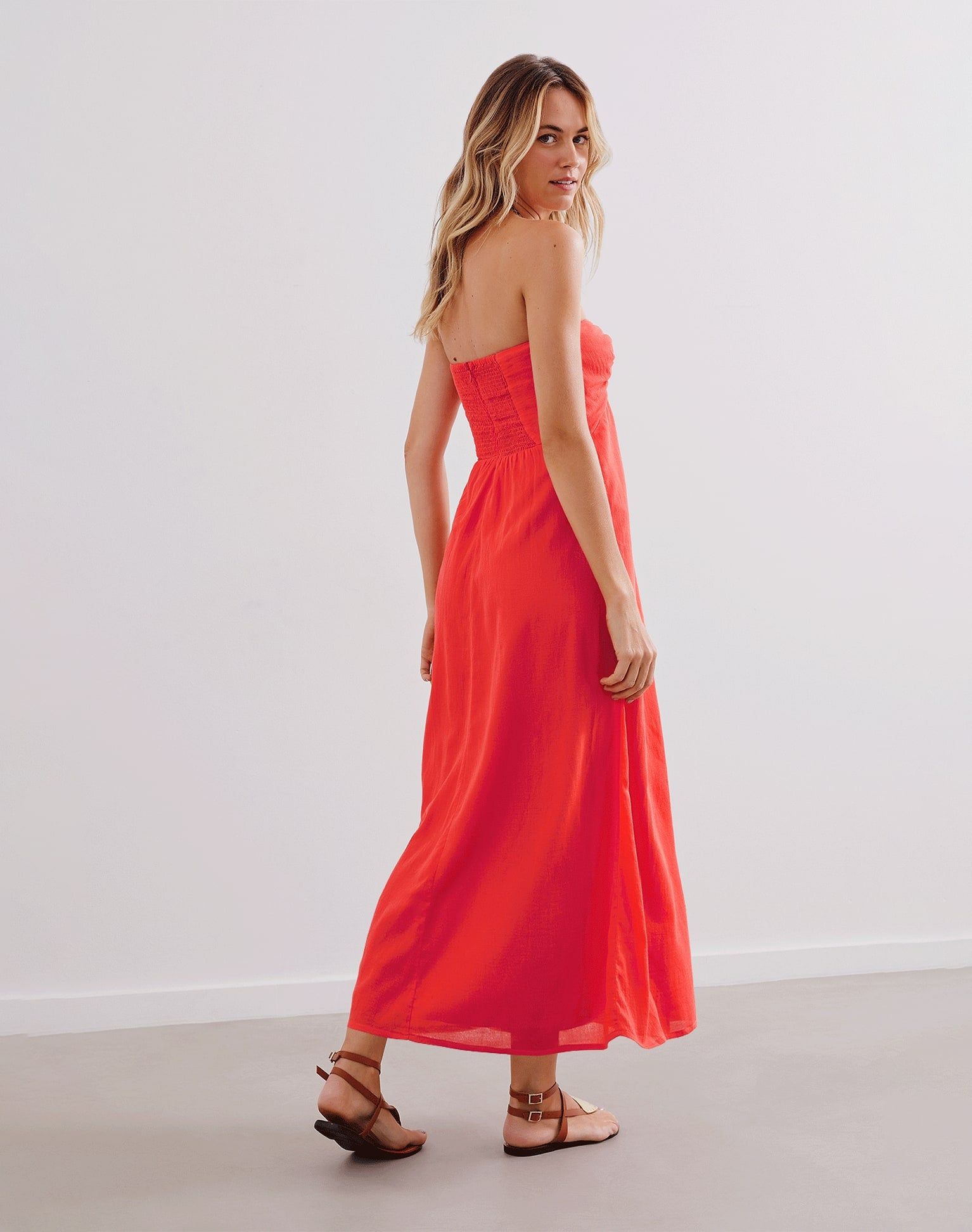 Maureen Detail Long Dress - Tomato sold by Vix product image thumbnail 2