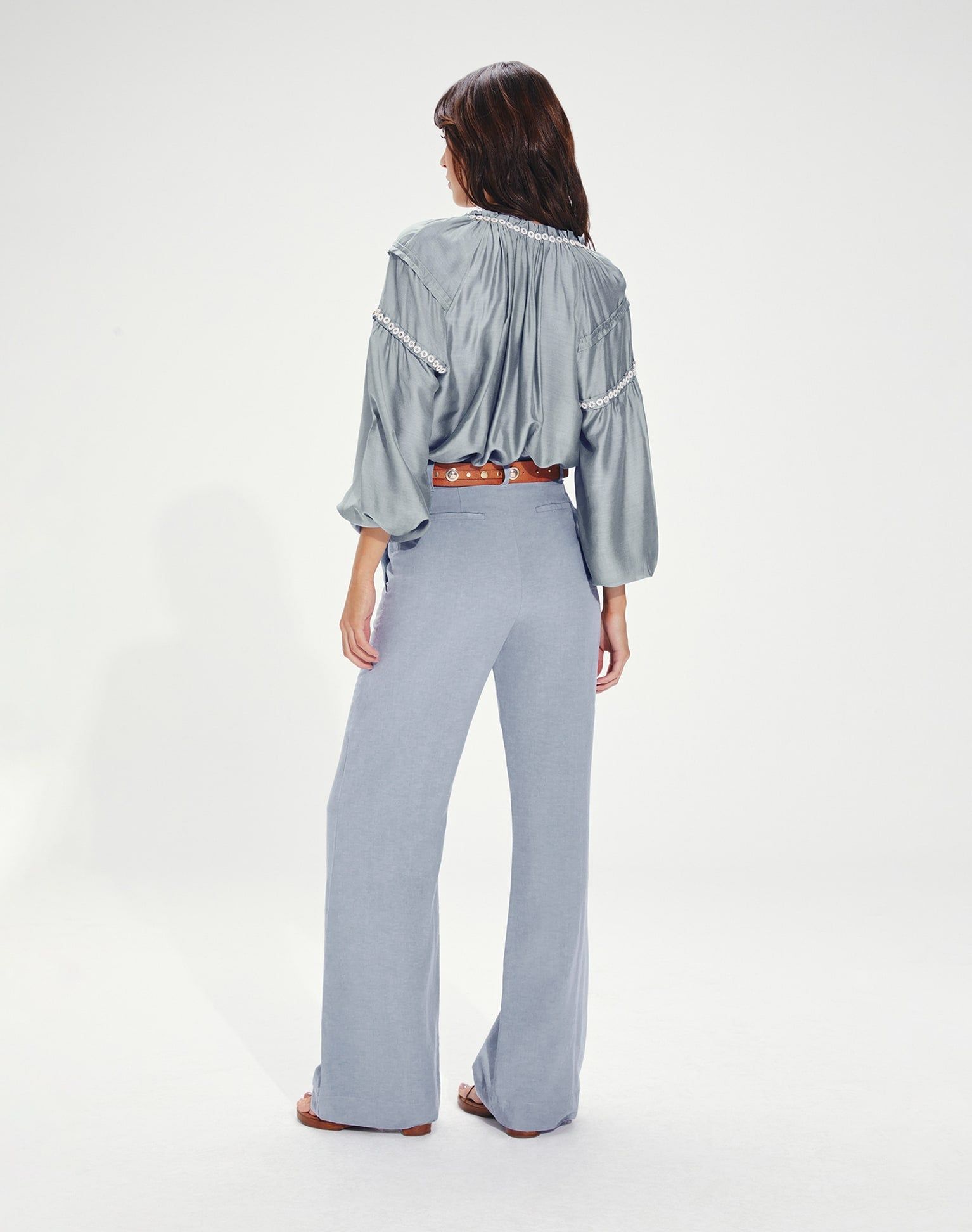 Cami Detail Long Sleeve Blouse (exchange only) - Blue Jeans sold by Vix product image thumbnail 3