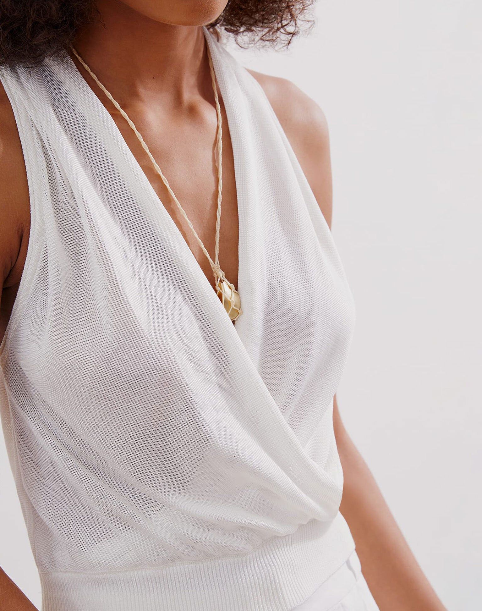 Knit Wrap Top (exchange only) - Off White sold by Vix product image thumbnail 4