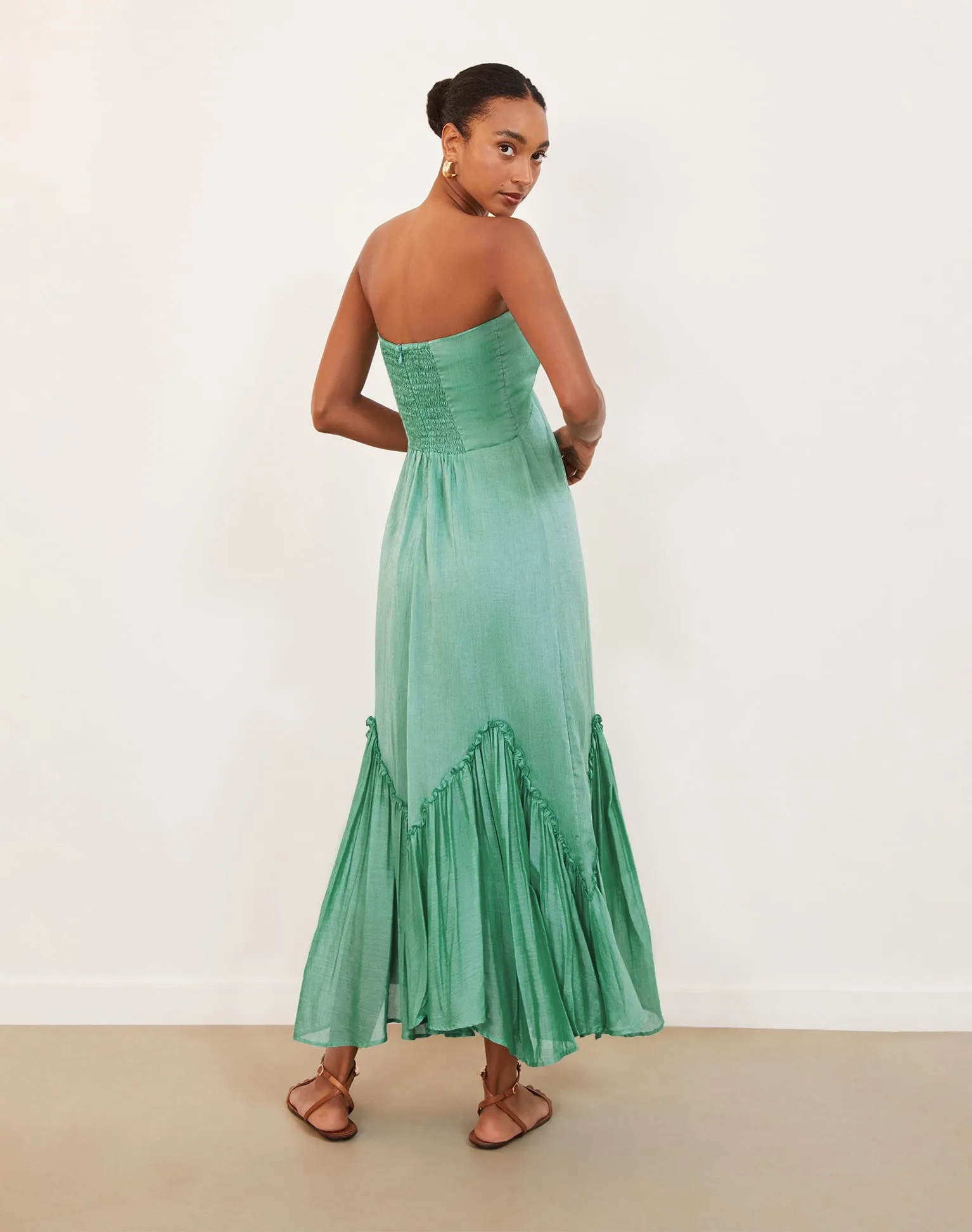 Harper Detail Long Dress (exchange only) - Seagreen sold by Vix product image thumbnail 3