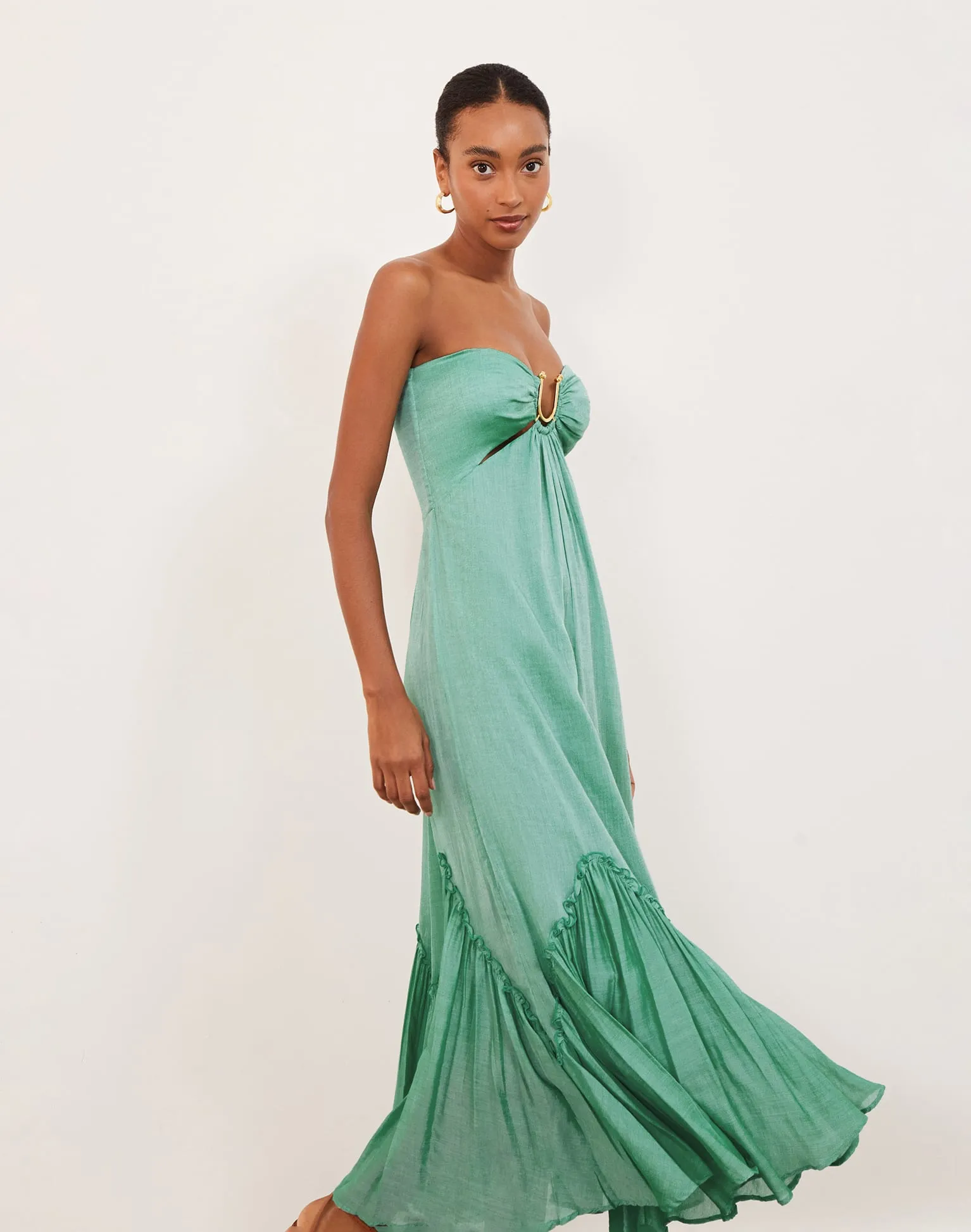 Harper Detail Long Dress (exchange only) - Seagreen sold by Vix product image thumbnail 5
