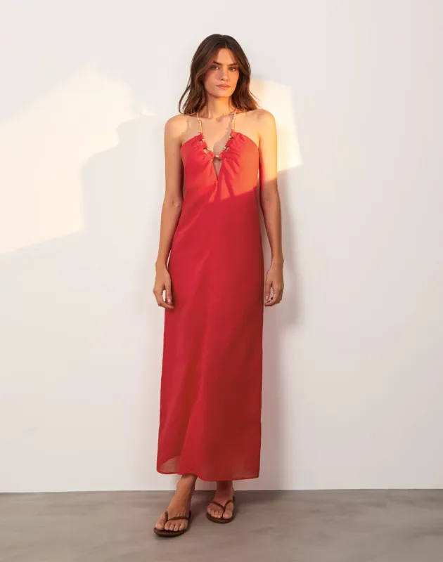 Zima Long Cover Up - Red Poppy made by Vix