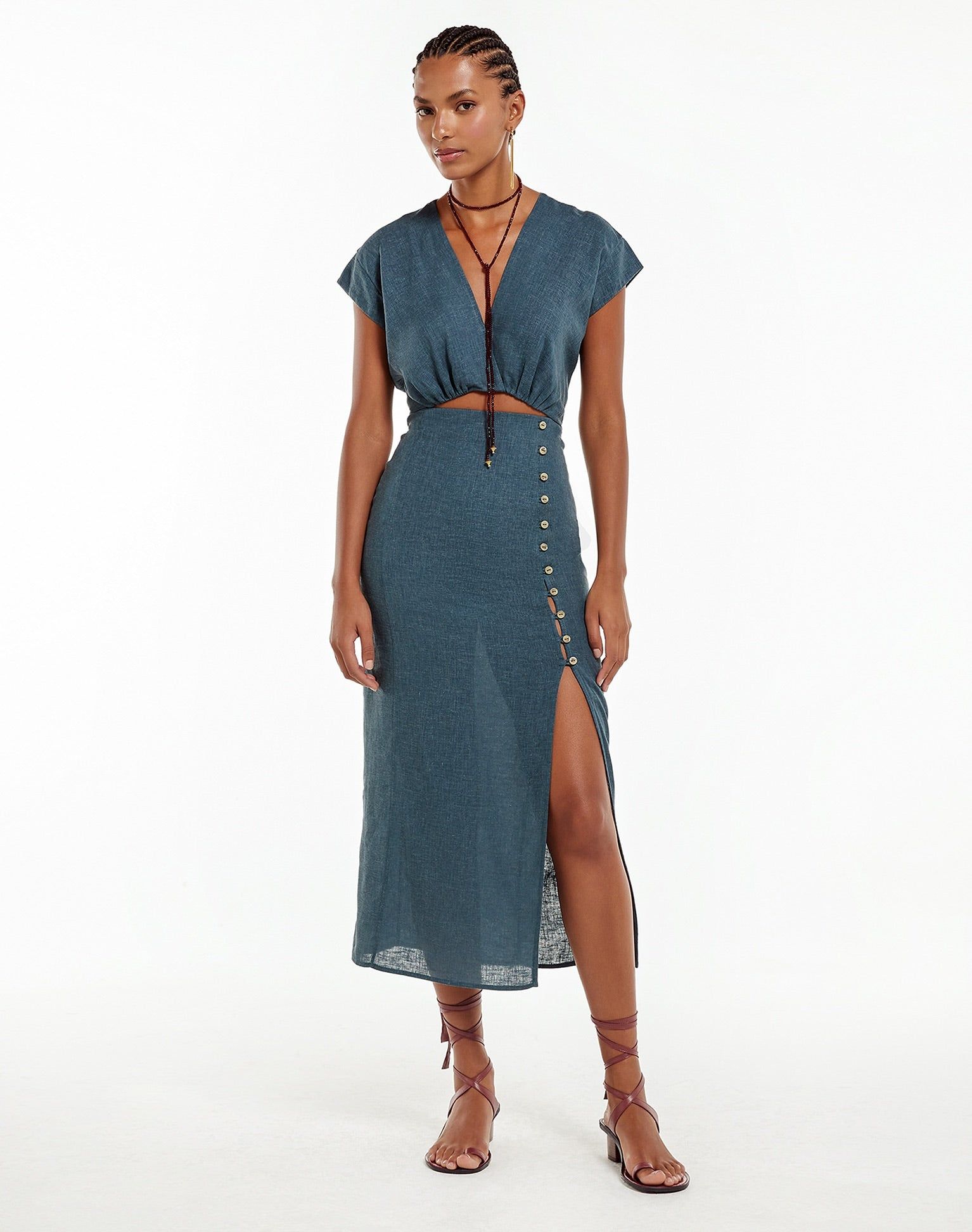 Suzana Midi Dress - Blue Grey sold by Vix