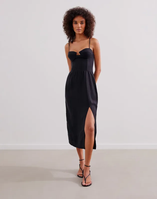 Shan Midi Dress - Black sold by Vix