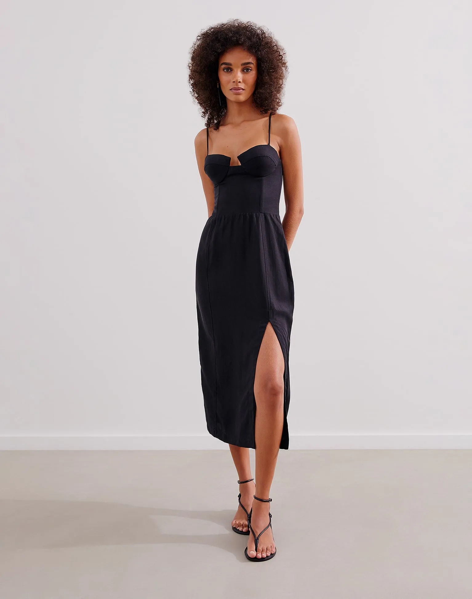 Shan Midi Dress - Black sold by Vix