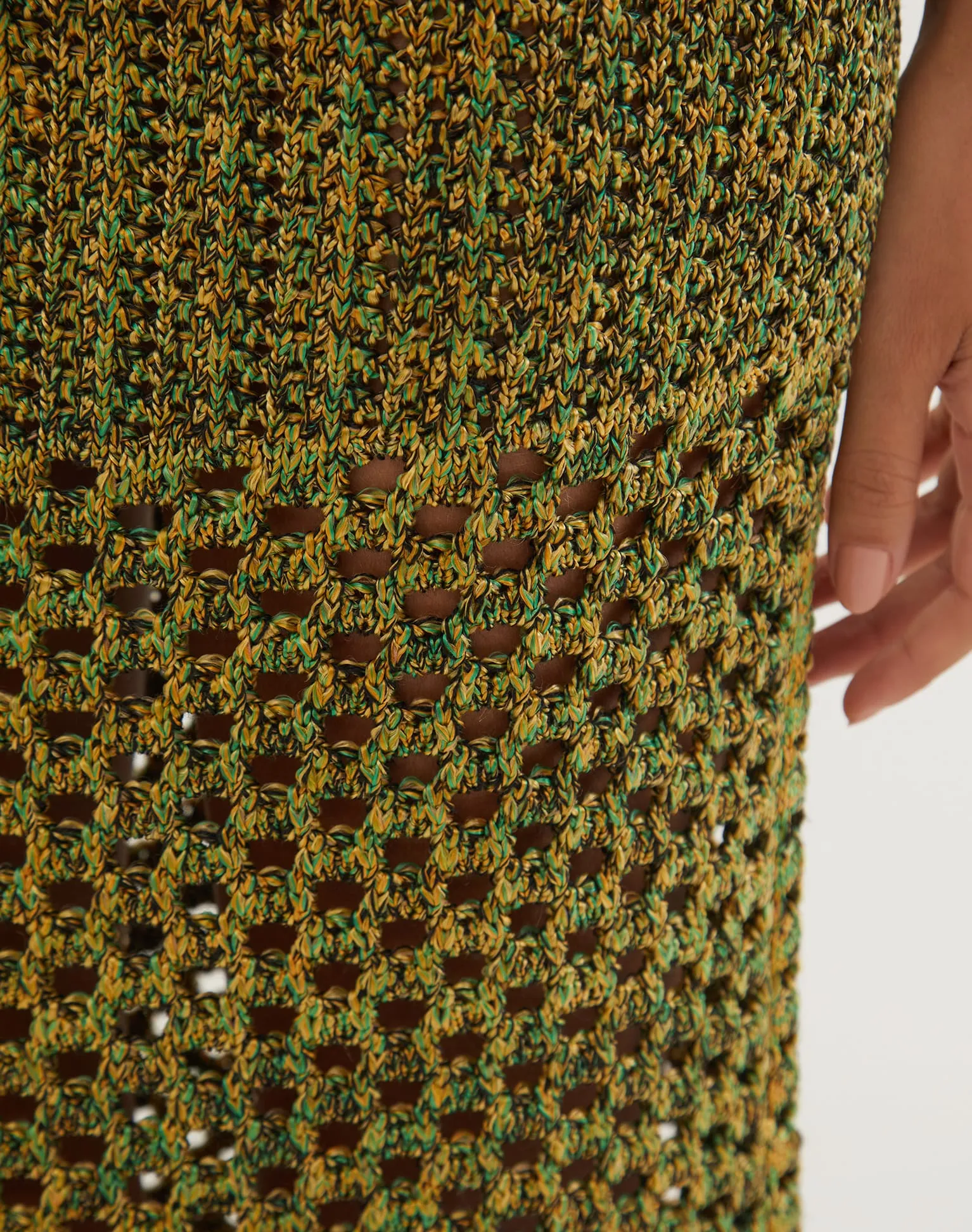 Knit Aria Midi Skirt - Green sold by Vix product image thumbnail 5