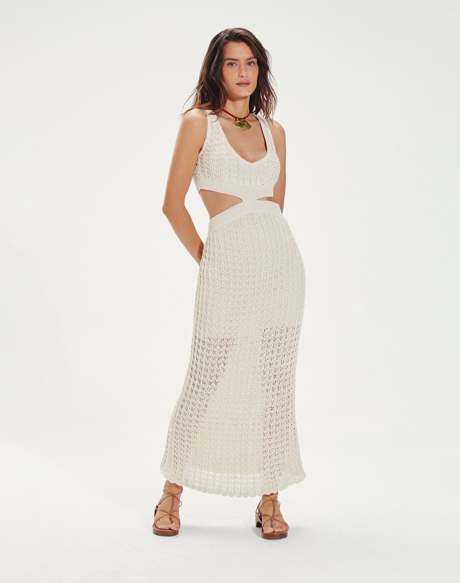 Noa Long Dress - Off White sold by Vix