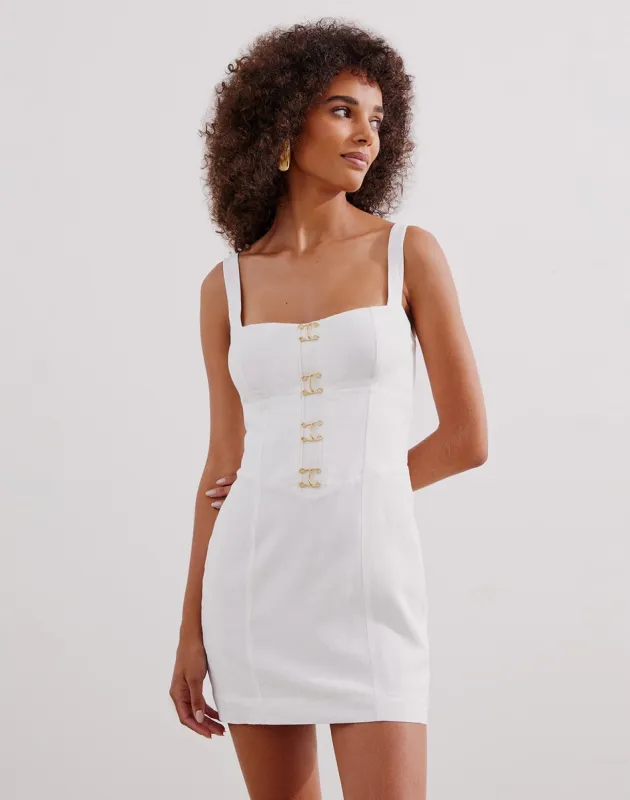 Riza Short Dress - Off White sold by Vix