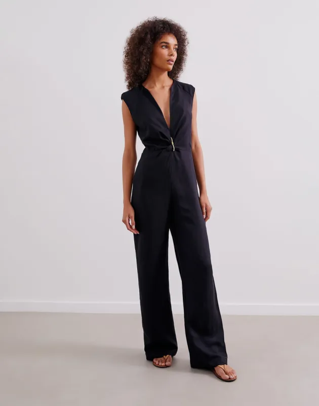 Raika Detail Jumpsuit (exchange only) - Black sold by Vix
