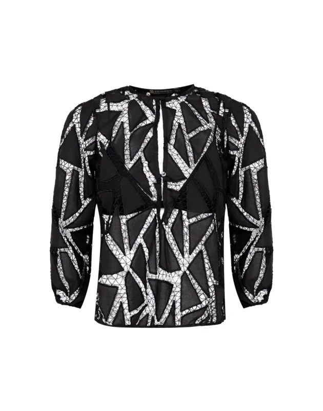 Julieta Long Sleeve Blouse - Black sold by Vix