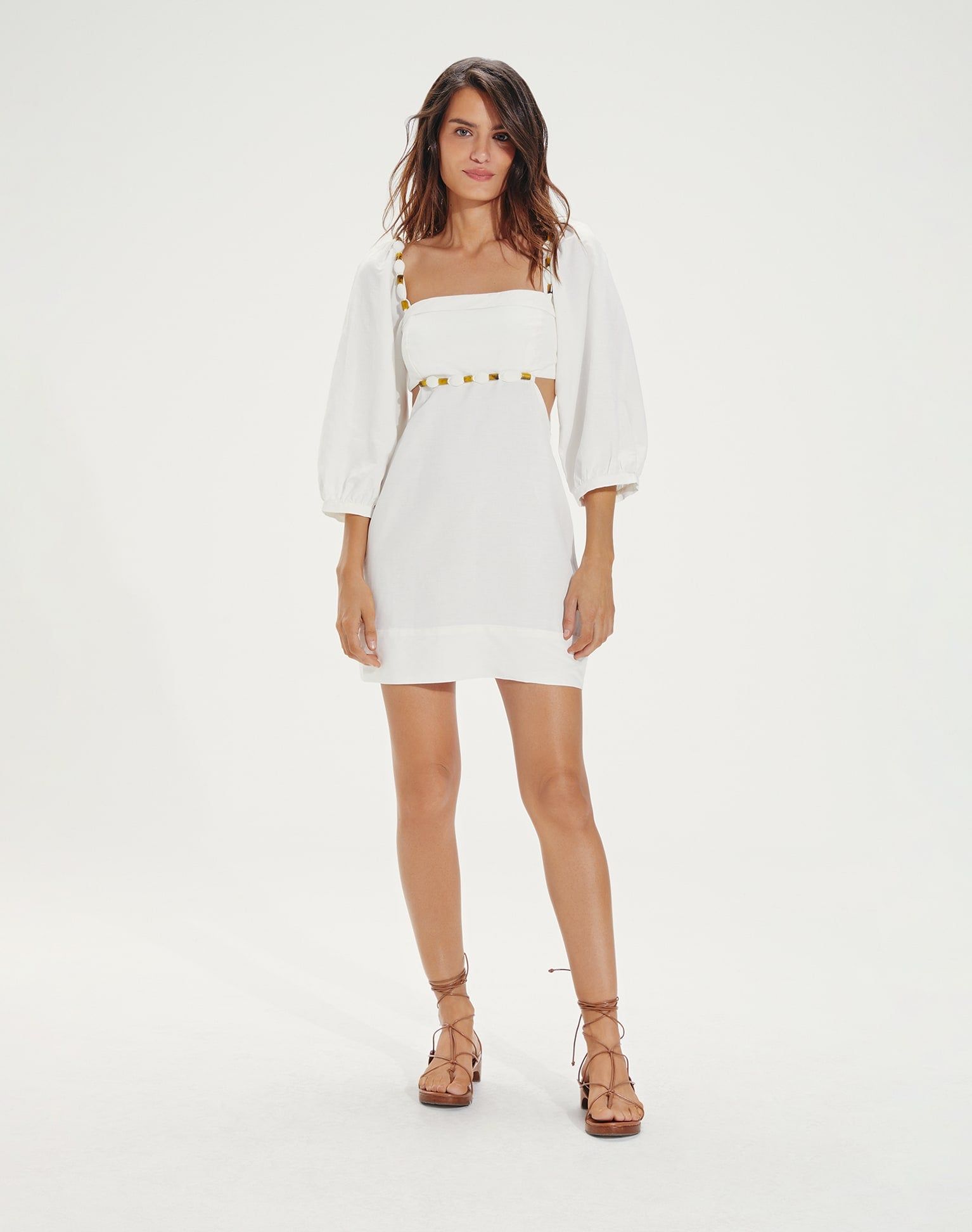 Isadora Detail Short Dress (exchange only) - Off White sold by Vix product image thumbnail 5