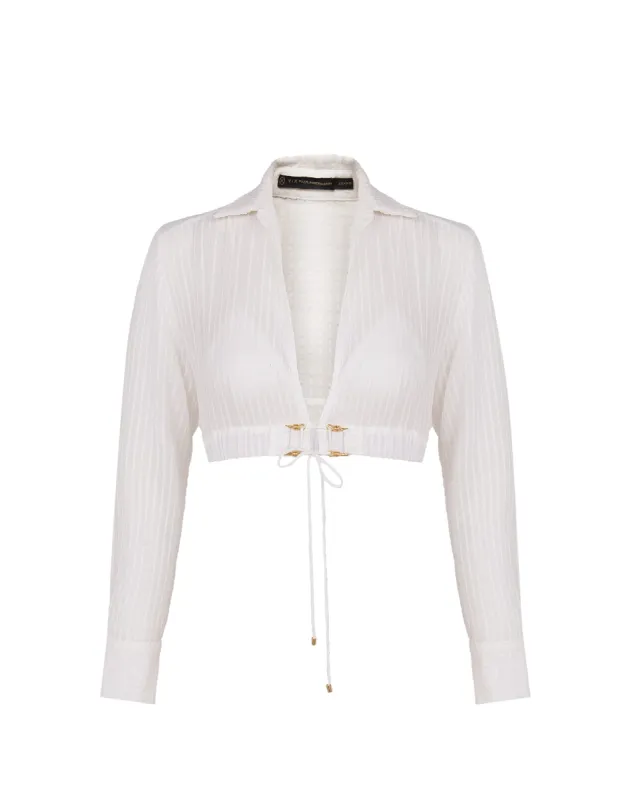 Alexia Detail Blouse - Off White sold by Vix