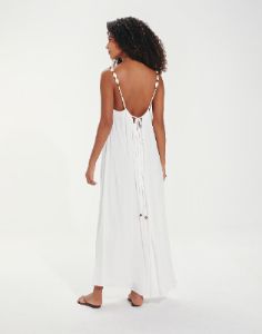 Lilly Detail Long Cover Up - Off White sold by Vix