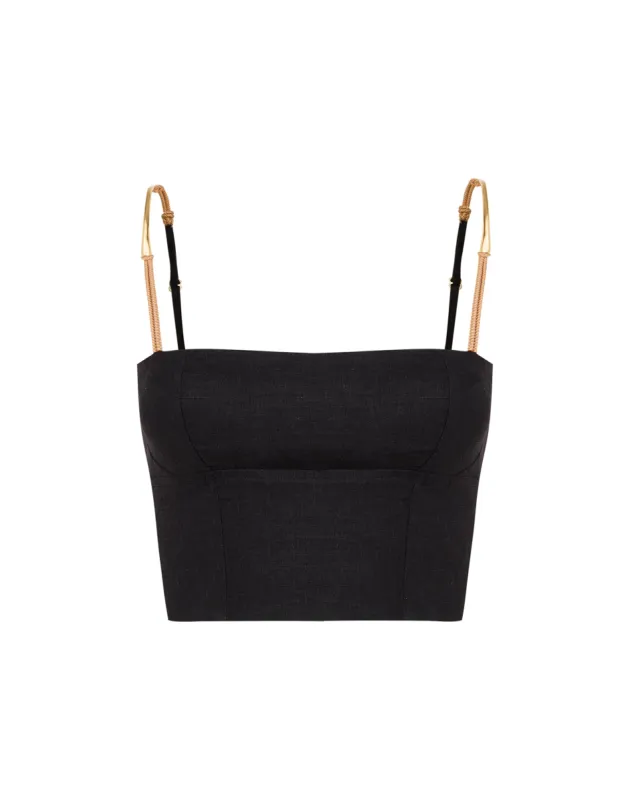 Sakura Detail Top - Black sold by Vix