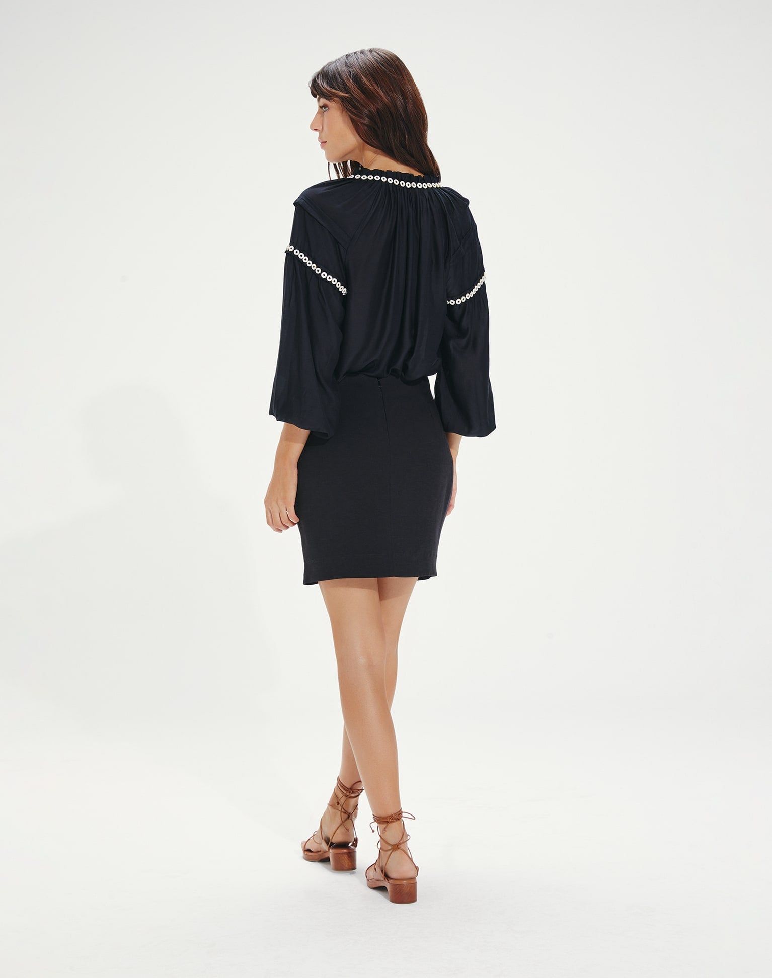 Cami Detail Long Sleeve Blouse (Final Sale) - Black sold by Vix product image thumbnail 3