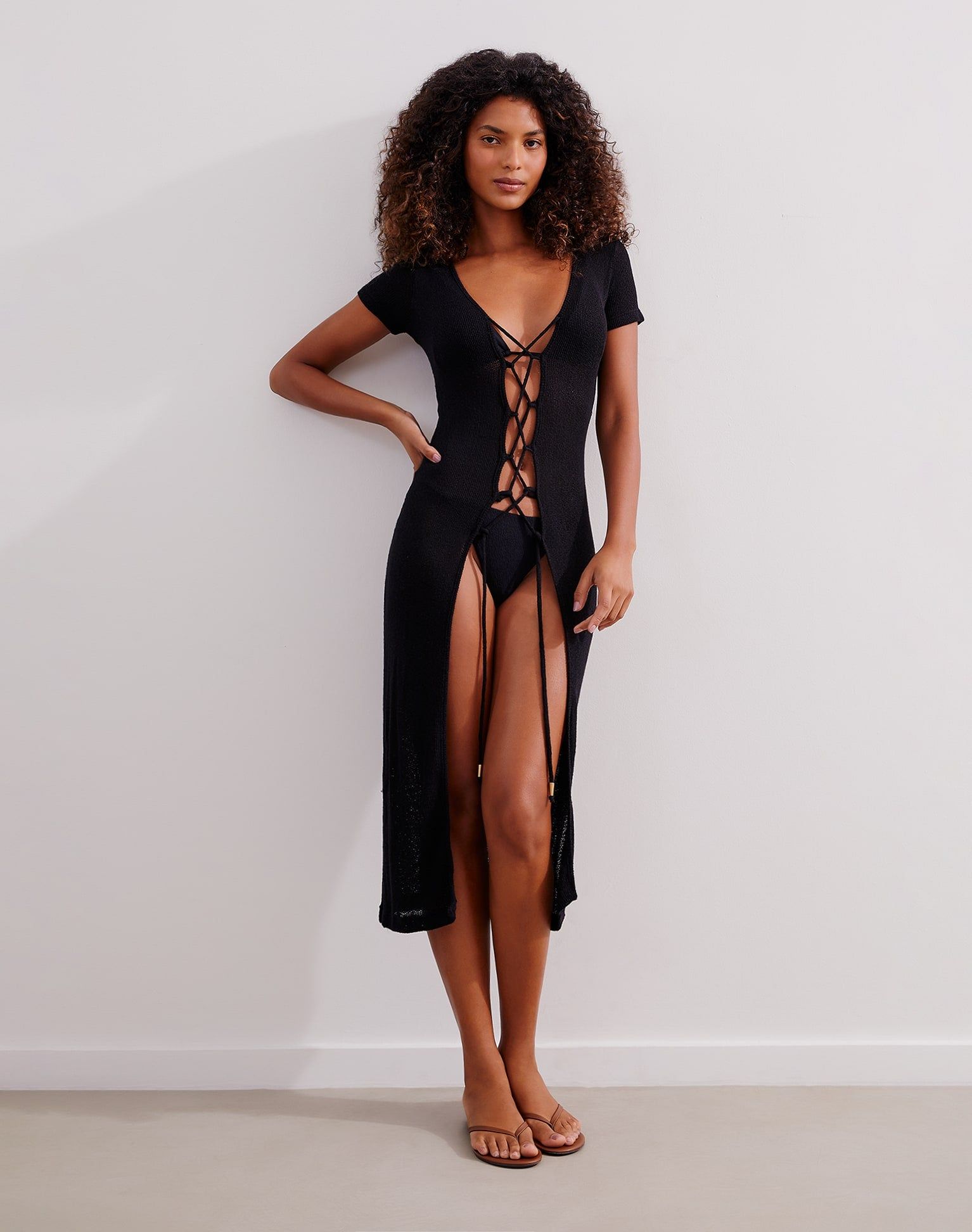 Hannah Midi Cover Up (exchange only) - Black sold by Vix