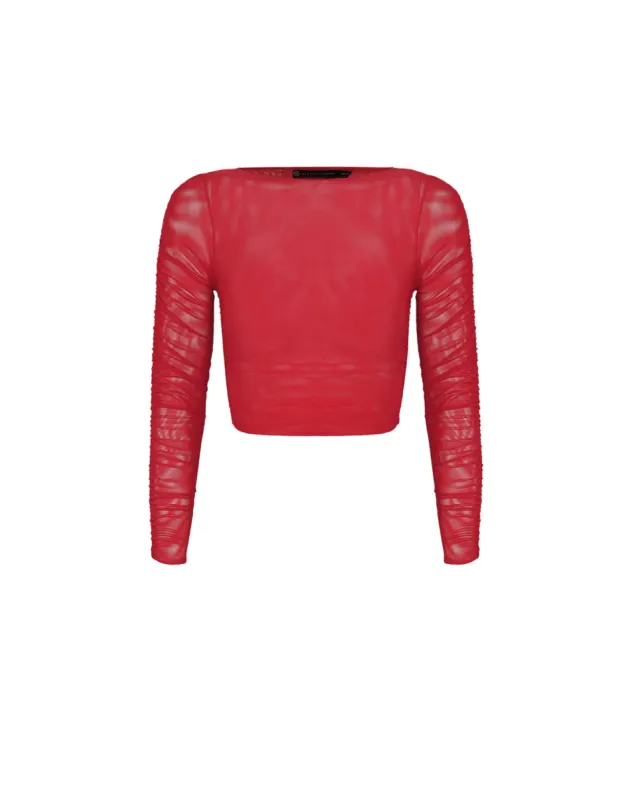 Mira Long Sleeve Top - Red Poppy sold by Vix