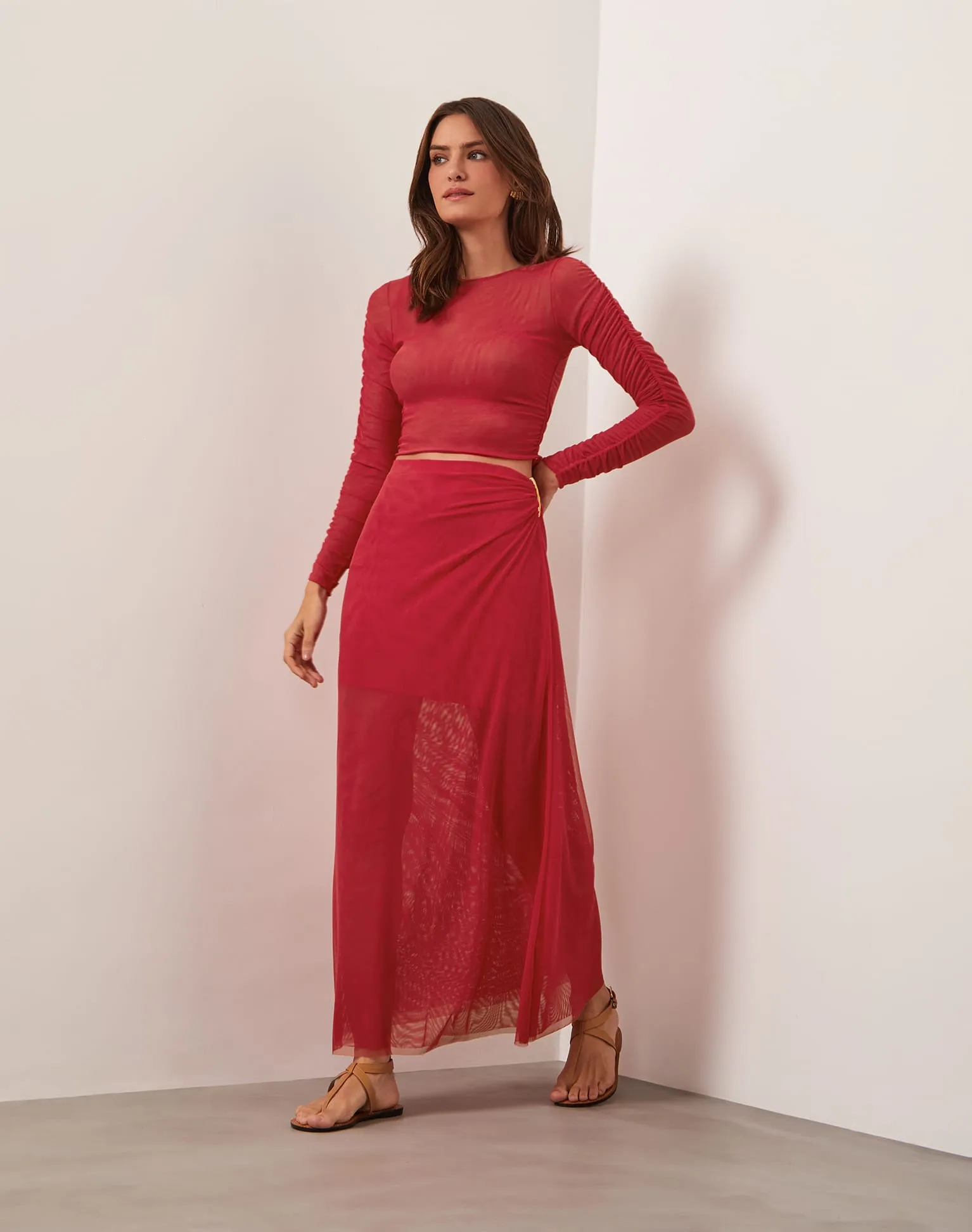 Mira Long Sleeve Top - Red Poppy sold by Vix product image thumbnail 2