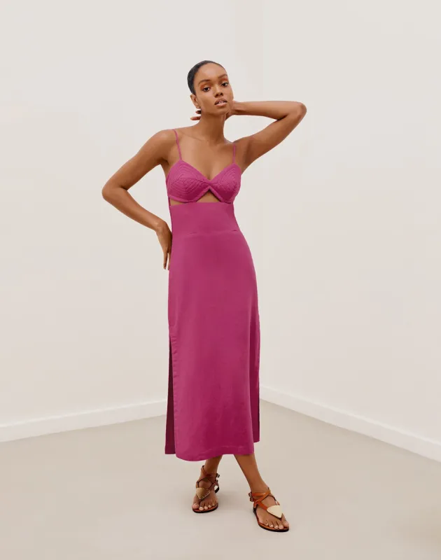 Francis Midi Dress (exchange only) - Bubblegum sold by Vix