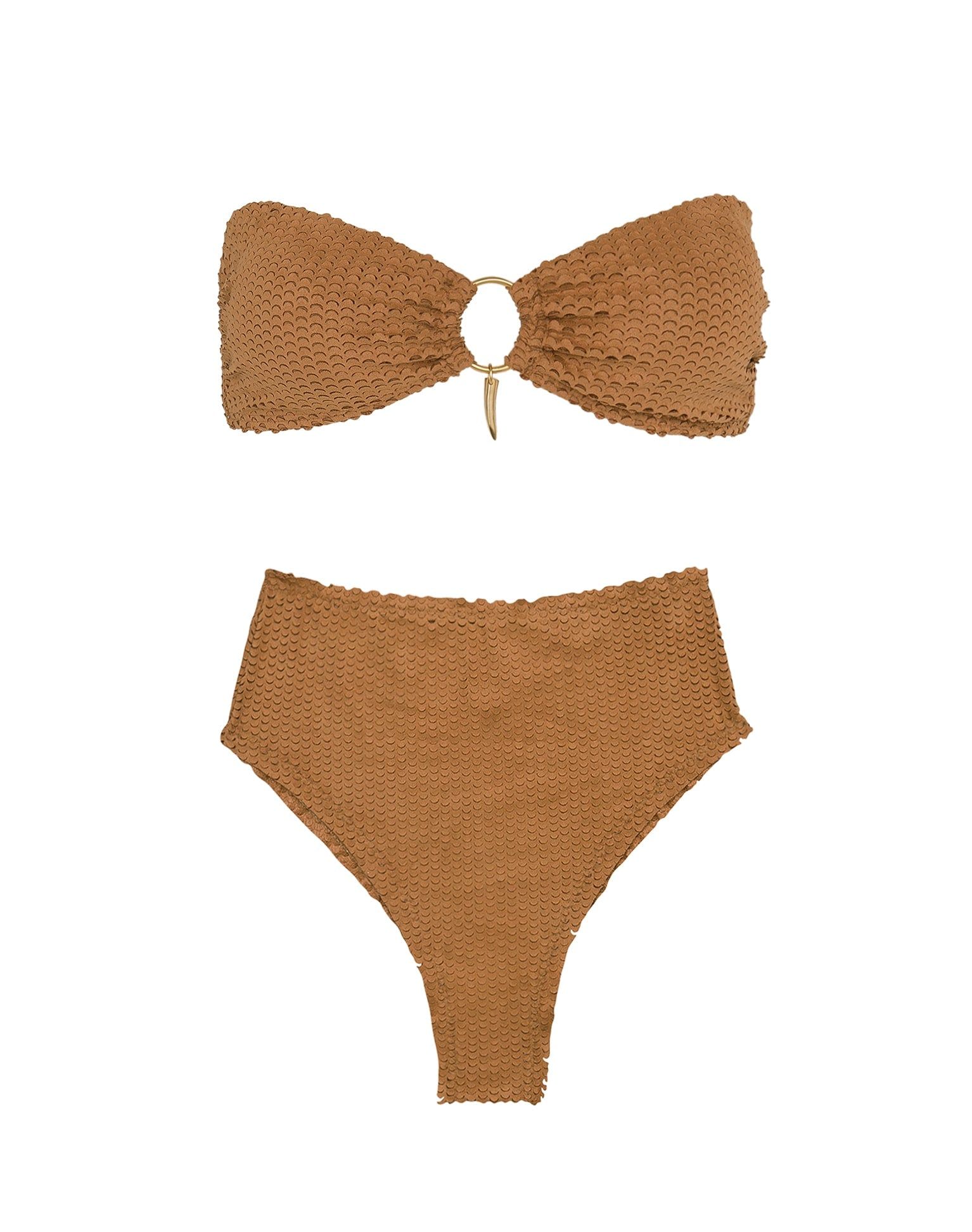 Scales Buttons Hot Pant Bottom (exchange only) - Toffee sold by Vix product image thumbnail 5