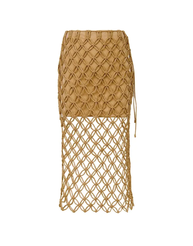 Kim Midi Skirt (exchange only) - Walnut sold by Vix