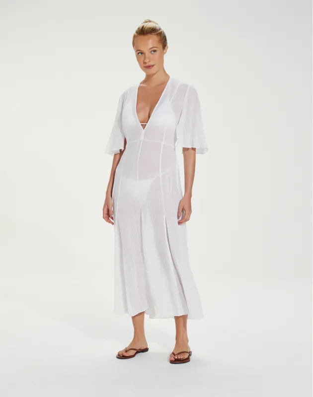 Long Malia Caftan - White sold by Vix