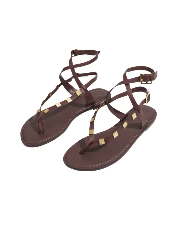 Zuca Detail Sandal - Wine sold by Vix