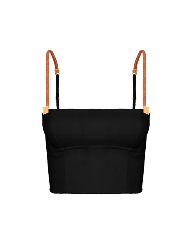 Aika Cropped Top (Final Sale) - Black made by Vix